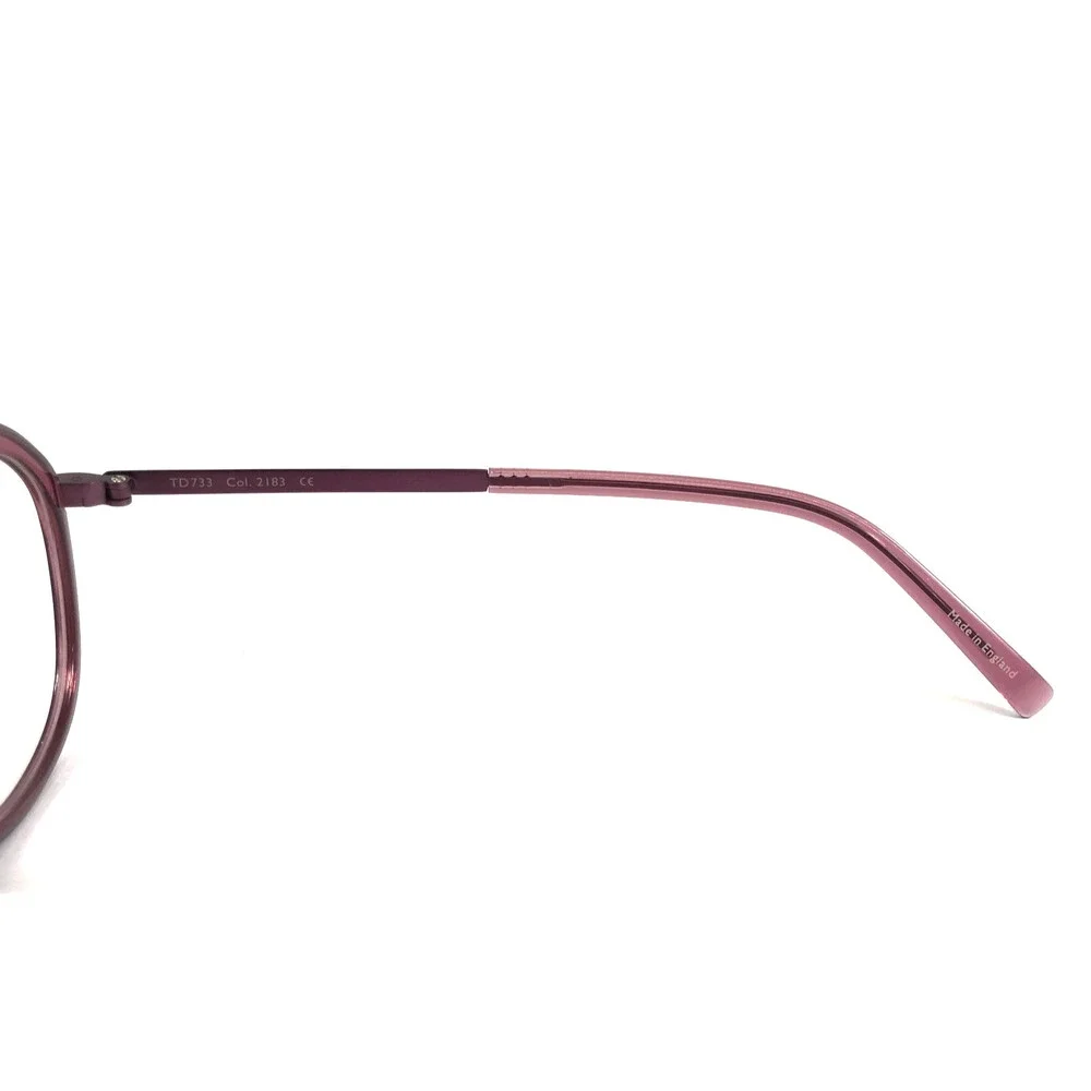 Tom Davies Eyeglasses Frames TD733 Col. 2183 Purple Round Hexagonal 48-20-140